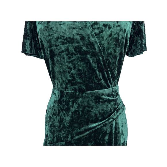 LAUREN RALPH LAUREN Green Crushed Velvet Dress Goth Whimsigoth Elegant Wedding 8 - Picture 3 of 11